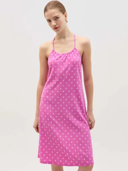 Короткое платье на тонких бретельках Ovs, цвет white/pink