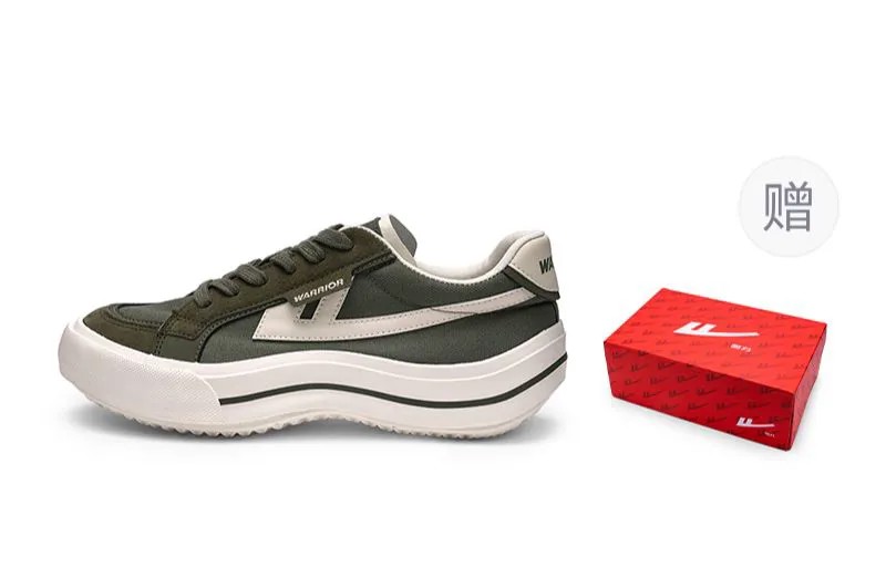 Кроссовки WARRIOR Ride The Wind And Waves Series Lifestyle Shoes Unisex Low-top Olive Green, зеленый