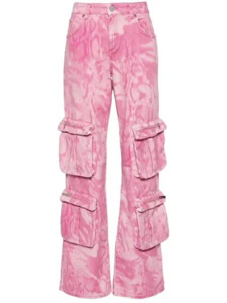 Blumarine джинсы карго Chiné с камуфляжным принтом, розовый