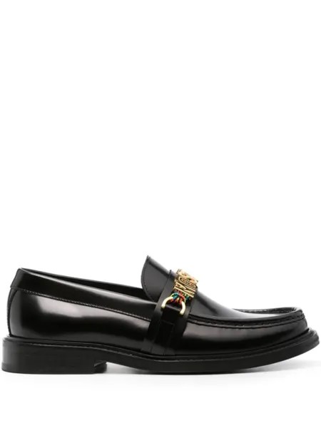 Moschino лоферы с логотипом, черный
