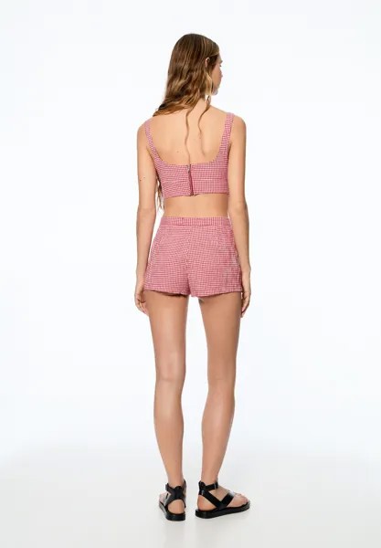 Блузка Gingham Check PULL&BEAR, красная