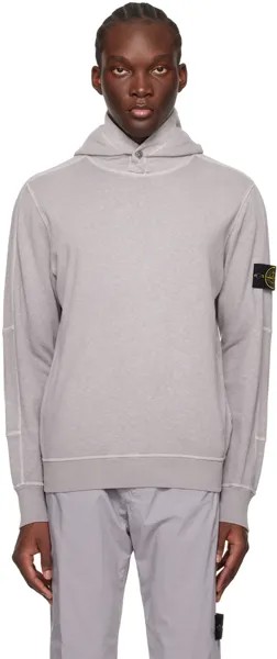 Серый худи с нашивками Stone Island, цвет Dust