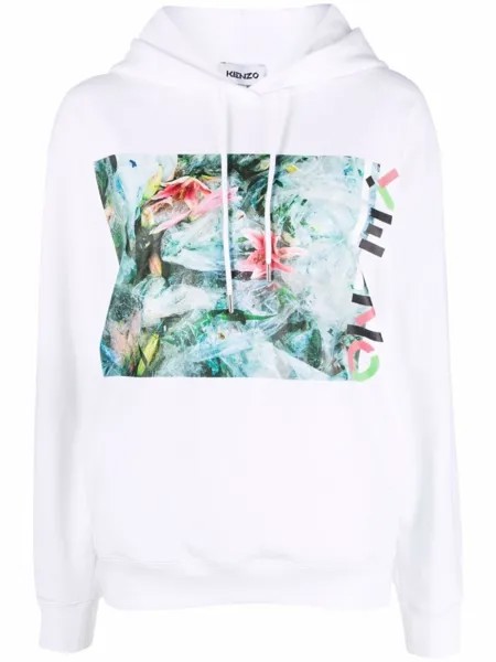 Kenzo худи с абстрактным узором, белый