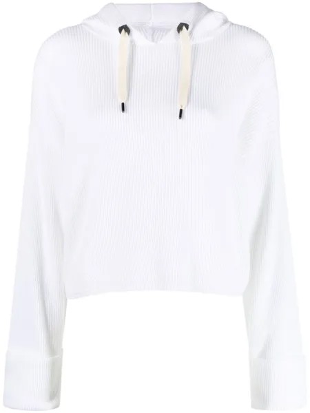 Brunello Cucinelli худи с кулиской, белый