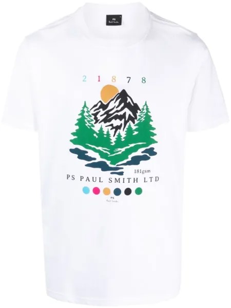 PS Paul Smith футболка с графичным принтом, белый