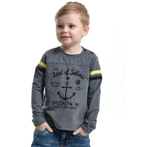Лонгслив для мальчиков Mini Maxi, модель 3554, цвет антрацит/серый, размер 116