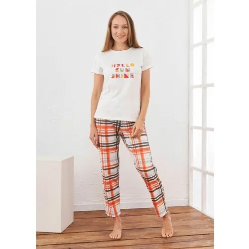 Пижама  Relax Mode, размер 44, оранжевый, белый