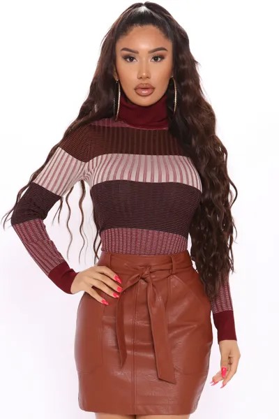 Свитер Fashion Nova RAA8281, бордовый