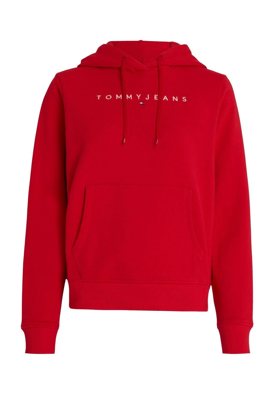Женская худи на шнурке с вышивкой логотипа TOMMY Jeans, цвет Xnl Deep Crimson