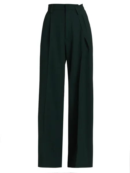 Сложите широкие брюки MM6 Maison Margiela, зеленый