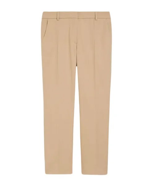 Брюки Сигареты из хлопка стрейч Max Mara Weekend, бежевый