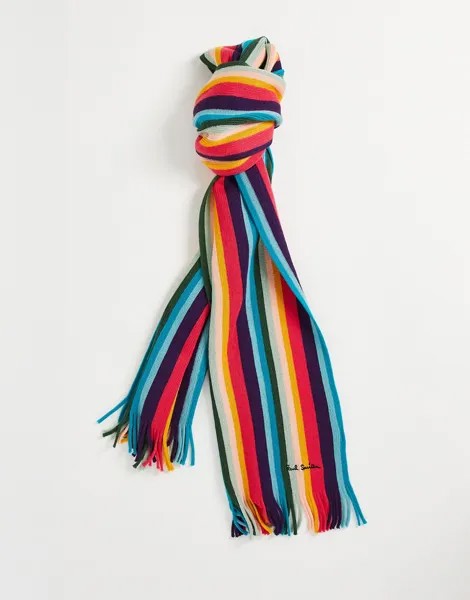 Шарф в разноцветную полоску Paul Smith-Разноцветный