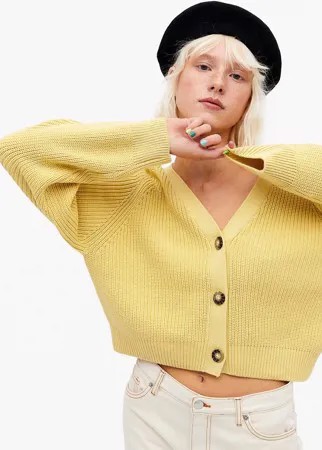 Желтый кардиган из органического хлопка Monki Zeta