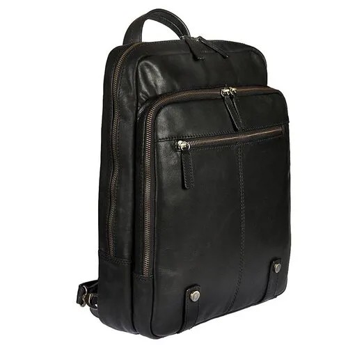 Рюкзак Gianni Conti, натуральная кожа, внутренний карман, регулируемый ремень, черный