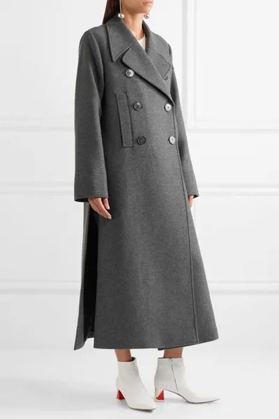 Великобритания 2020 Весна Зима Женское простое двубортное длинное пальто макси с карманами Женская шерстяная Верхняя одежда manteau femme abrigos mujer