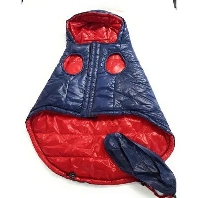Двустороннее складное пальто для собак GH Bass - Co., темно-синий/красный, маленькое