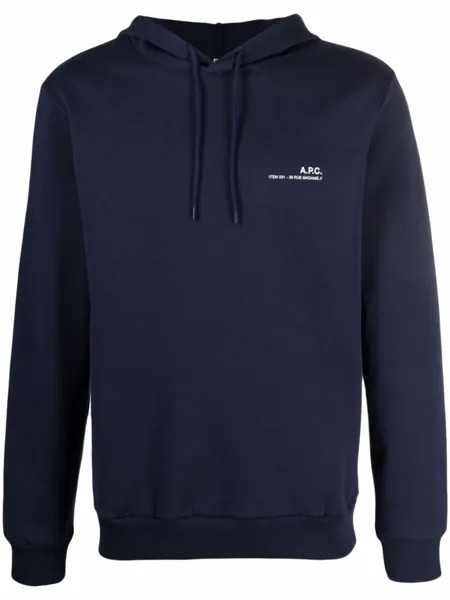 A.P.C. худи с логотипом, синий
