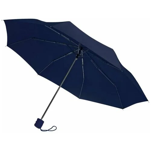 Мини-зонт Unit, механика, 3 сложения, купол 96 см., 8 спиц, чехол в комплекте, синий