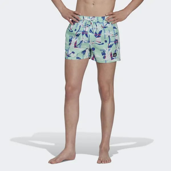 Сезонные шорты для плавания очень короткой длины CLX с цветочным принтом ADIDAS, цвет weiss