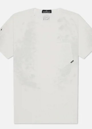 Мужская футболка Stone Island Shadow Project Printed Catch Pocket Mako, цвет белый, размер M