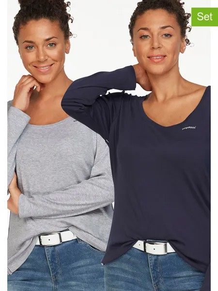 Лонгслив Kangaroos 2er Set: s, цвет Grau/Dunkelblau