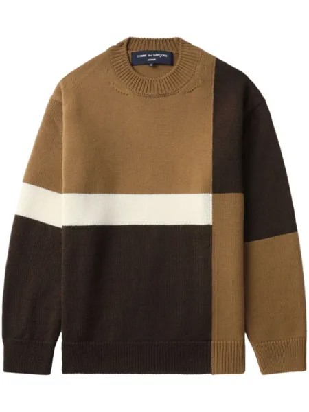 Comme des Garçons Homme джемпер в стиле колор-блок, коричневый