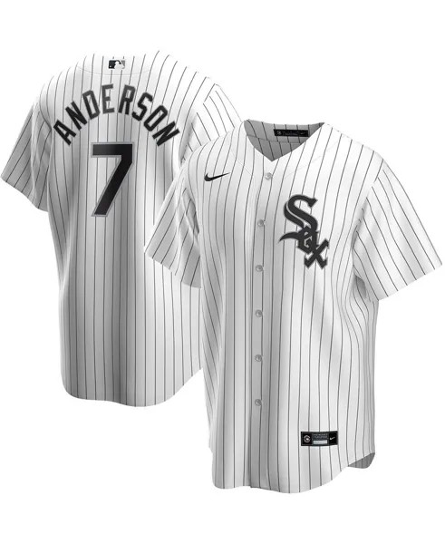 Мужская белая и черная футболка Тима Андерсона Chicago White Sox Home Replica Player Jersey Nike