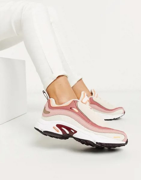 Белые кроссовки с розовой отделкой Reebok Daytona DMX-Розовый