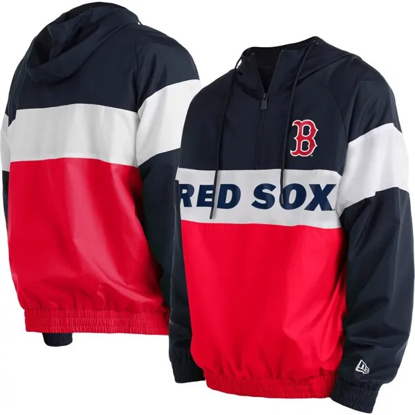 Мужская красная худи Boston Red Sox с молнией без четверти реглан New Era