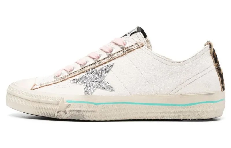 Кроссовки Golden Goose V-Star Skateboarding Shoes Women's Low-top White, белый