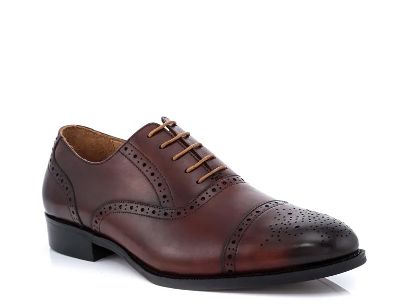 Ботинки Ike Behar Jared Cap Toe из итальянской кожи, коричневый