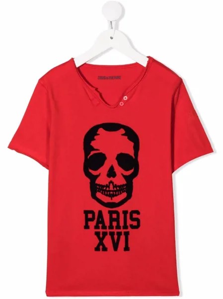 Zadig & Voltaire Kids футболка с фактурным принтом