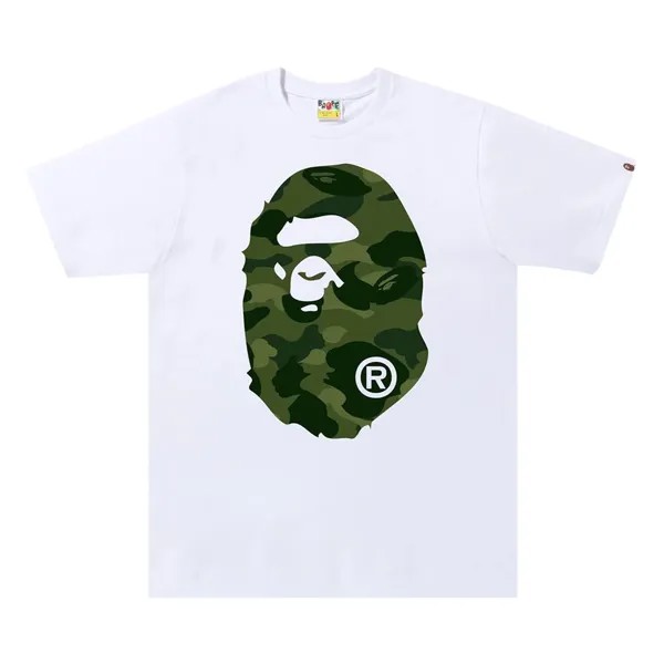 Футболка Bape Color Camo Big Ape Head, белый/зеленый