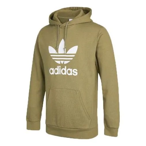 Толстовка Men's adidas originals Trefoil Hoody Large Logo Printing Sports Green, зеленый