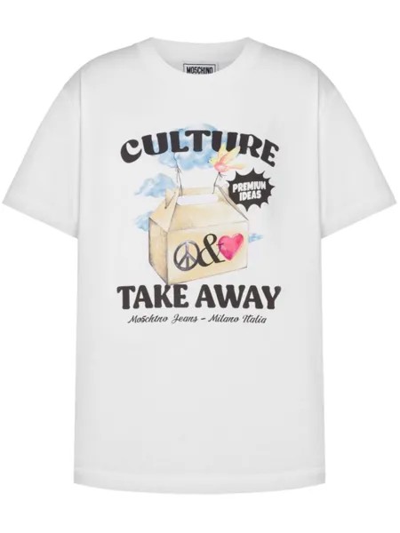 MOSCHINO JEANS футболка с графичным принтом, белый