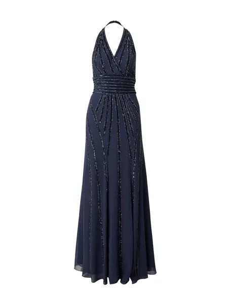 Вечернее платье Lace & Beads Monica, темно-синий