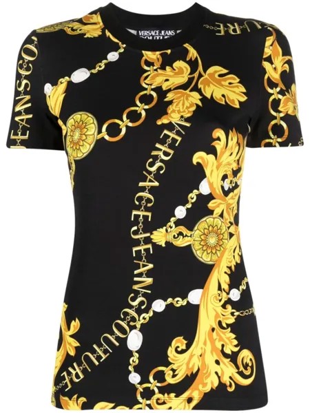 Versace Jeans Couture футболка с принтом Baroque, черный