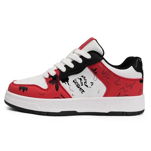 Кроссовки Loz Skateboarding Shoes Unisex Low-top White, белый/красный