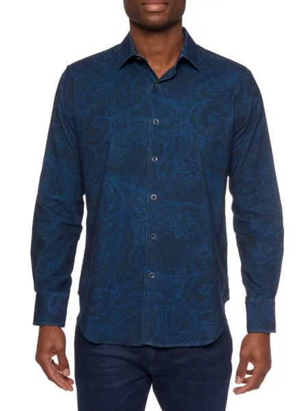 Рубашка Tarvos из ткани с узором пейсли Robert Graham, цвет Dark Teal