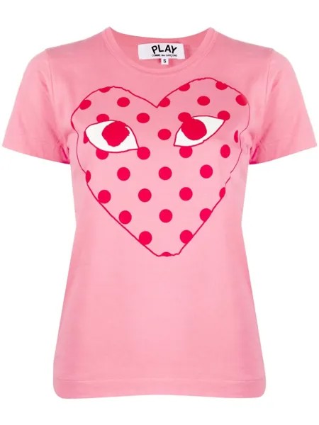 Comme Des Garçons Play футболка с принтом, розовый