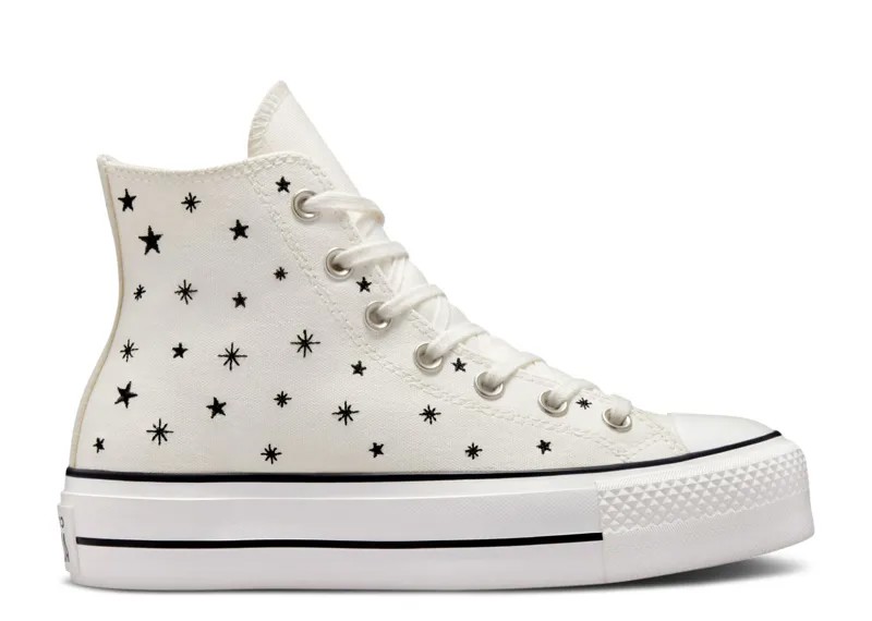 Кроссовки Converse Wmns Chuck Taylor All Star Lift Platform High 'Embroidered Stars - Egret', кремовый