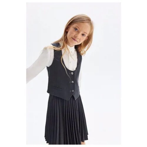 Классический жилет, Silver Spoon School, SSFSAG-129-23301-802, Размер 158, Цвет Серый