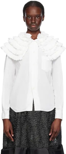 Белая рубашка с рюшами Comme Des Garcons, цвет White