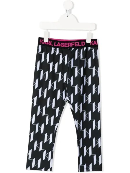Karl Lagerfeld Kids легинсы с геометричным принтом и логотипом