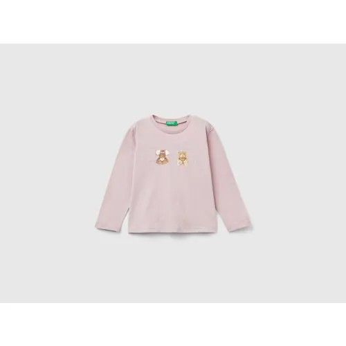 Лонгслив UNITED COLORS OF BENETTON, размер 82 (1Y), розовый