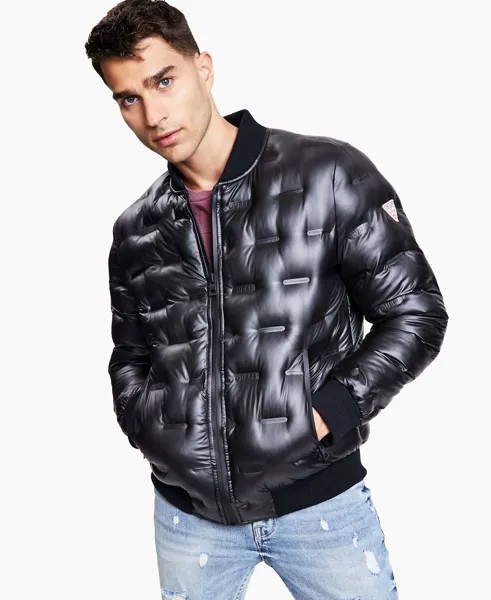 Мужская куртка-бомбер stamp quilt puffer GUESS, черный