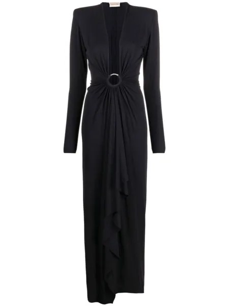 Alexandre Vauthier платье с глубоким вырезом, синий
