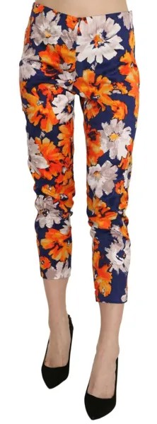 Брюки LANACAPRINA Синие узкие брюки с цветочным принтом IT42/US8/M Рекомендуемая розничная цена 230 долларов США