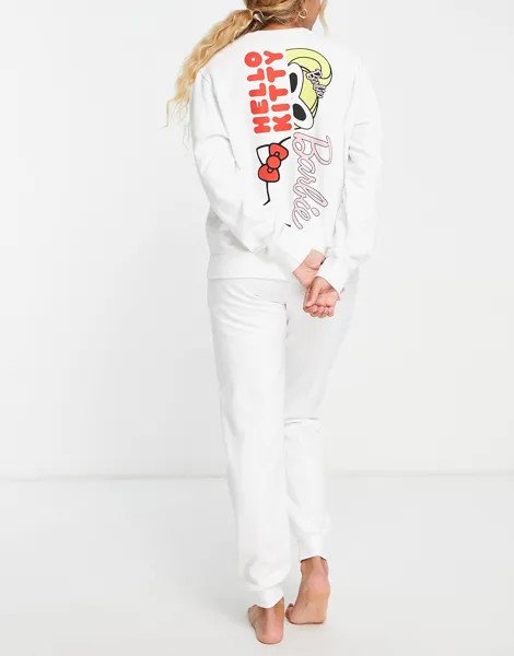 Белые спортивные штаны и джоггеры ASOS DESIGN Barbie x Hello Kitty