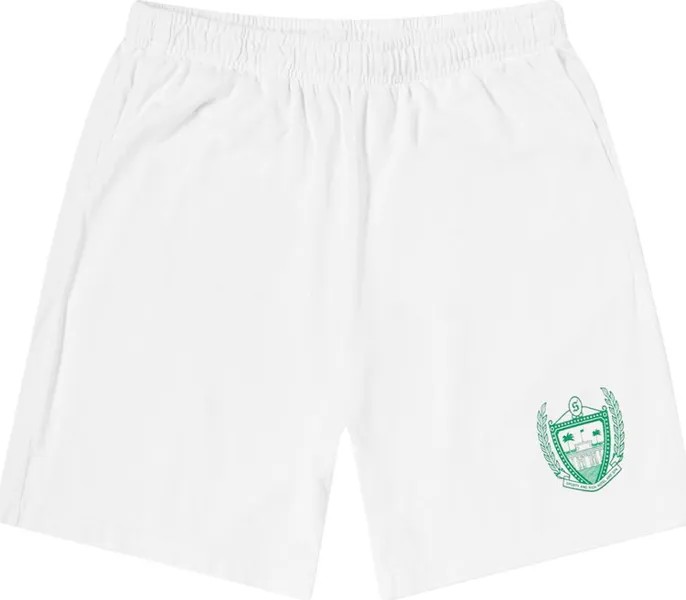 Шорты Sporty & Rich Beverly Hills Gym Short 'White/Green', белый